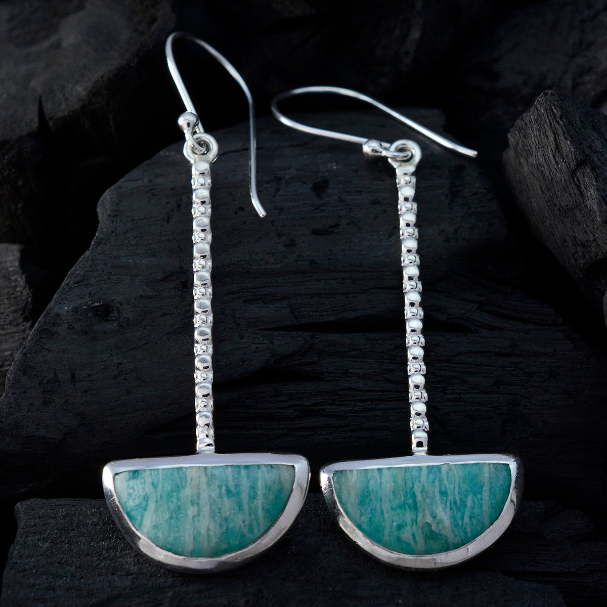Amazonite-African-Cecilia-Solitaire-Dangle-Green-925-Sterling-Silver-Earring