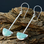 Amazonite-African-Cecilia-Solitaire-Dangle-Green-925-Sterling-Silver-Earring