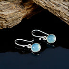 Blue-Chalcedony-Middle-Eastern-Kennedy-Solitaire-Dangle-Blue-925-Silver-Earring