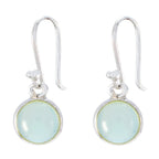 Blue-Chalcedony-Middle-Eastern-Kennedy-Solitaire-Dangle-Blue-925-Silver-Earring