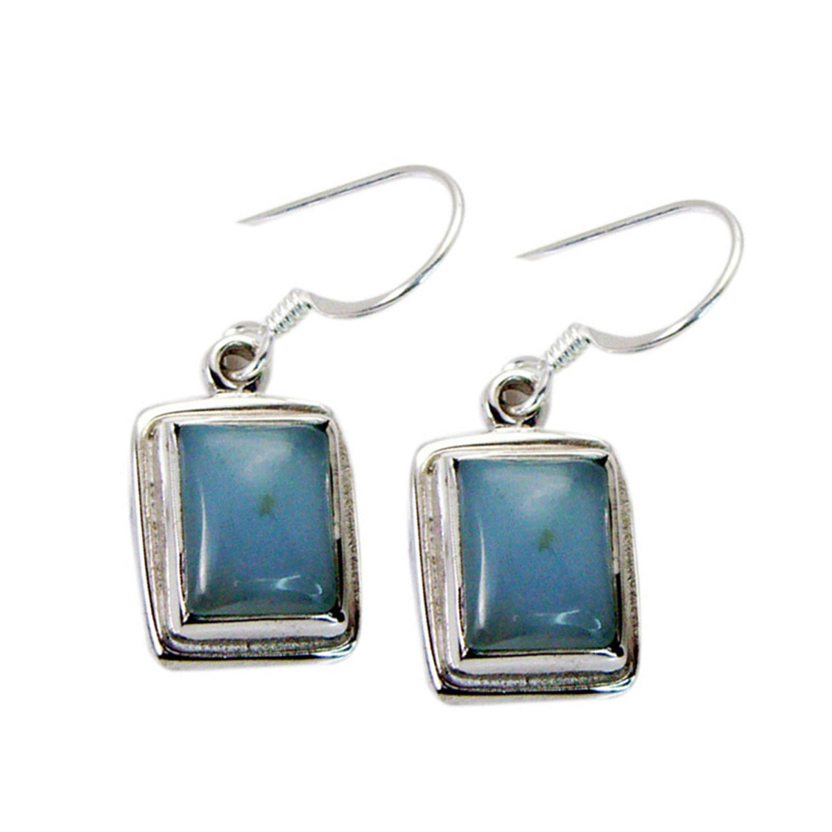 Chalcedony-Middle-Eastern-Hye-jin-Solitaire-Dangle-Blue-925-Silver-Earring Huvudsaklig produktbild