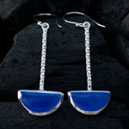 Blue-Chalcedony-Turkish-Florencia-Solitaire-Dangle-Blue-Silver-Earring