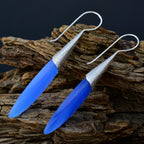 Chalcedony-Mexican-Ha-eun-Solitaire-Dangle-Blue-925-Silver-Earring