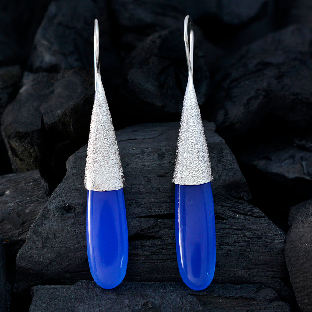 Chalcedony-American-Ling-Solitaire-Dangle-Blue-92.5-Silver-Earring