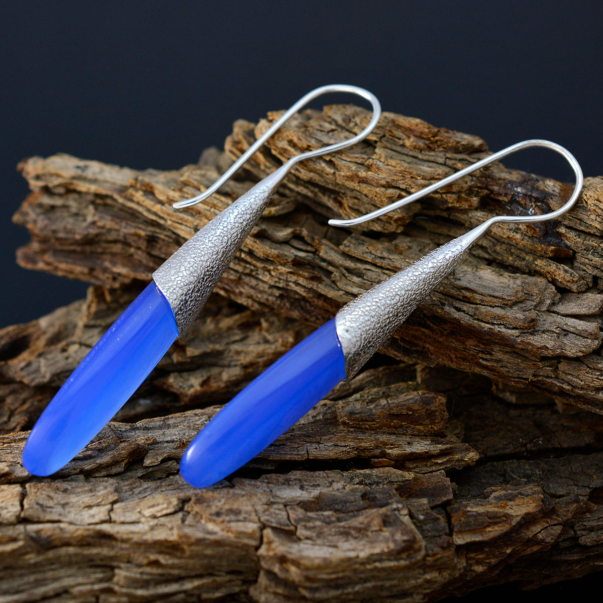 Chalcedony-American-Ling-Solitaire-Dangle-Blue-92.5-Silver-Earring