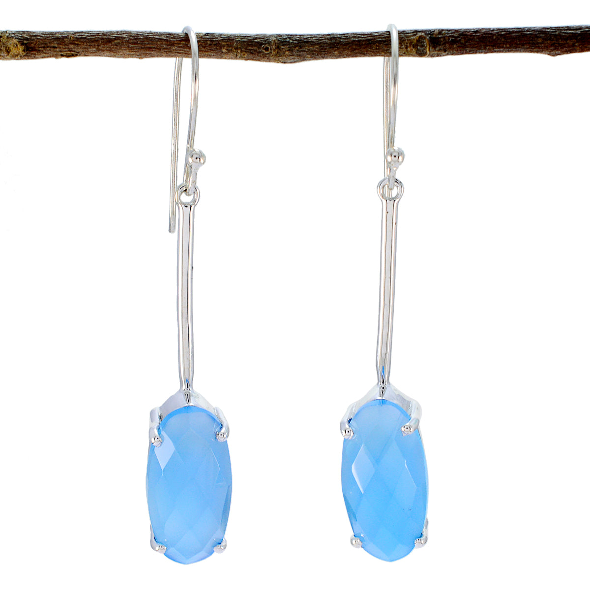 Blue-Chalcedony-Mexican-Isadora-Solitaire-Dangle-Blue-925-Sterling-Silver-Earring