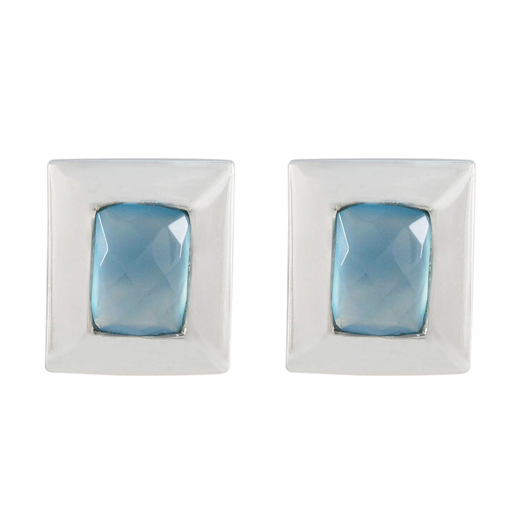 Blue-Chalcedony-Spanish-Laura-Solitaire-Stud-Blue-Sterling-Silver-Earring