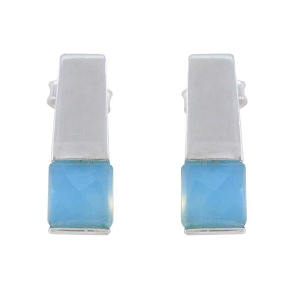 Blue-Chalcedony-Turkish-Katharina-Solitaire-Stud-Blue-925-Silver-Earring