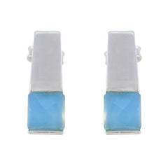 Blue-Chalcedony-Turkish-Katharina-Solitaire-Stud-Blue-925-Silver-Earring