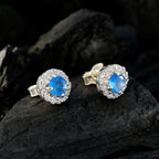 Blue-Chalcedony-Spanish-Joaquina-multiple-Stud-Blue-925-Silver-Earring