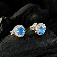 Blue-Chalcedony-Spanish-Joaquina-multiple-Stud-Blue-925-Silver-Earring