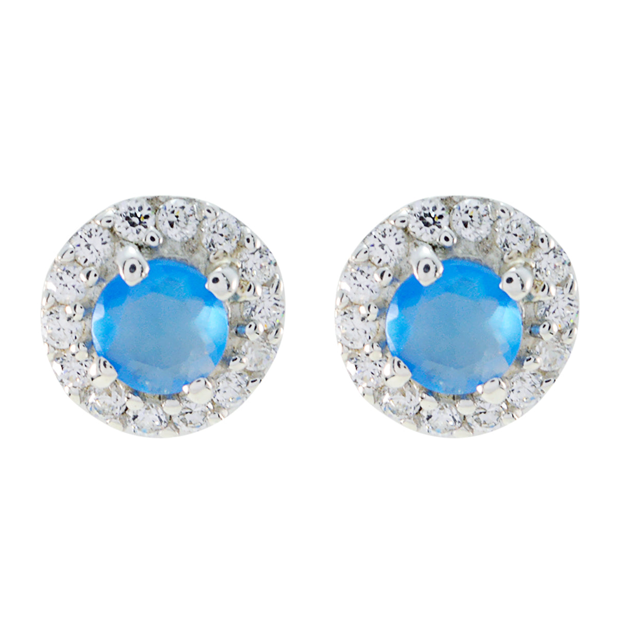 Blue-Chalcedony-Spanish-Joaquina-multiple-Stud-Blue-925-Silver-Earring