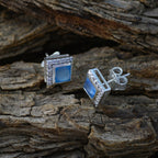 Blue-Chalcedony-French-Julieta-multiple-Stud-Blue-Sterling-Silver-Earring