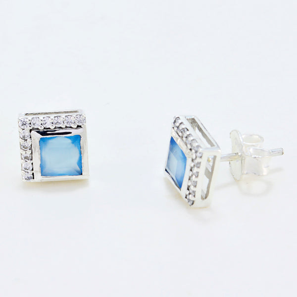 Blue-Chalcedony-French-Julieta-multiple-Stud-Blue-Sterling-Silver-Earring