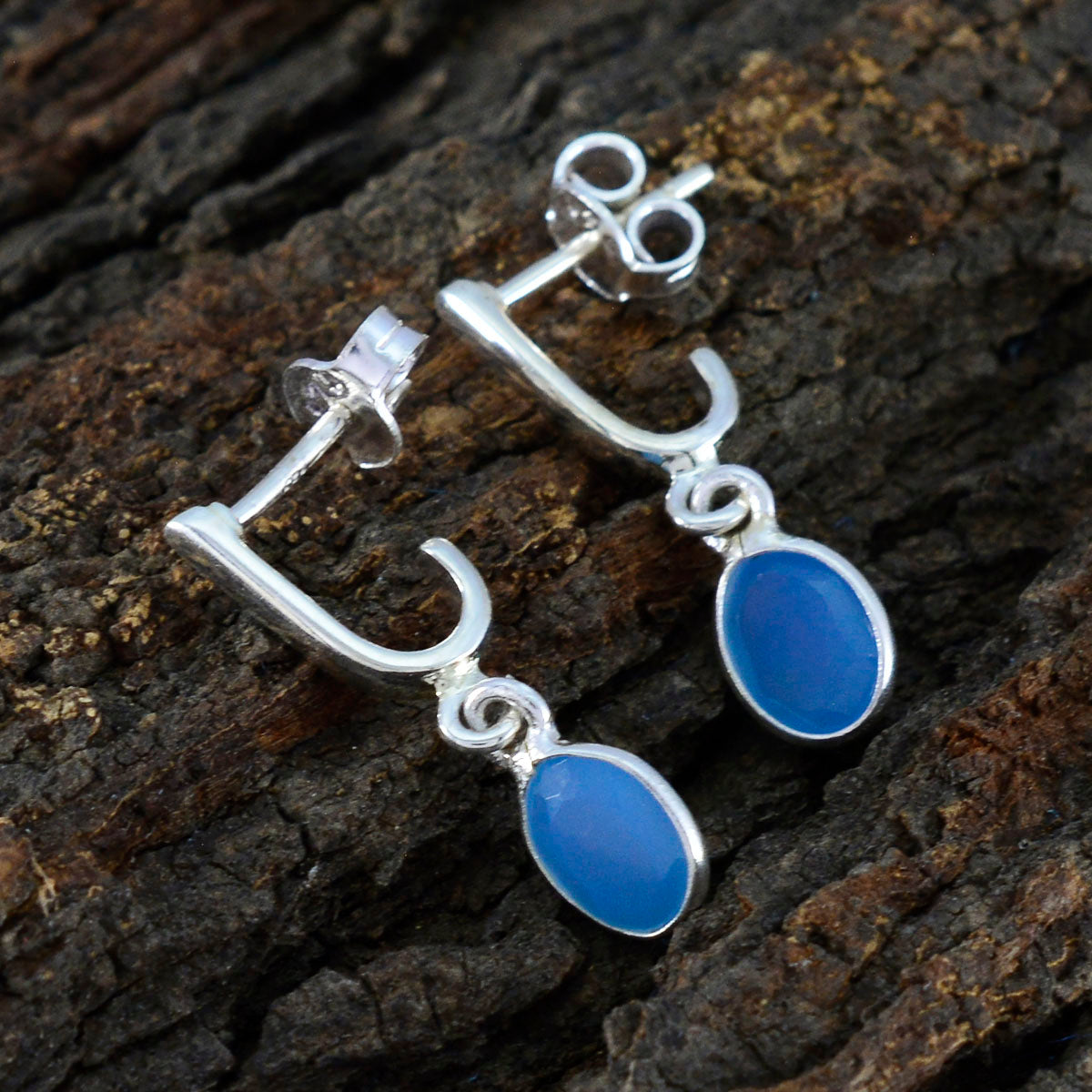 Blue-Chalcedony-German-Laura-multiple-Stud-Blue-92.5-Silver-Earring