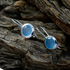 Chalcedony-Egyptian-Aria-Solitaire-Dangle-Blue-Sterling-Silver-Earring