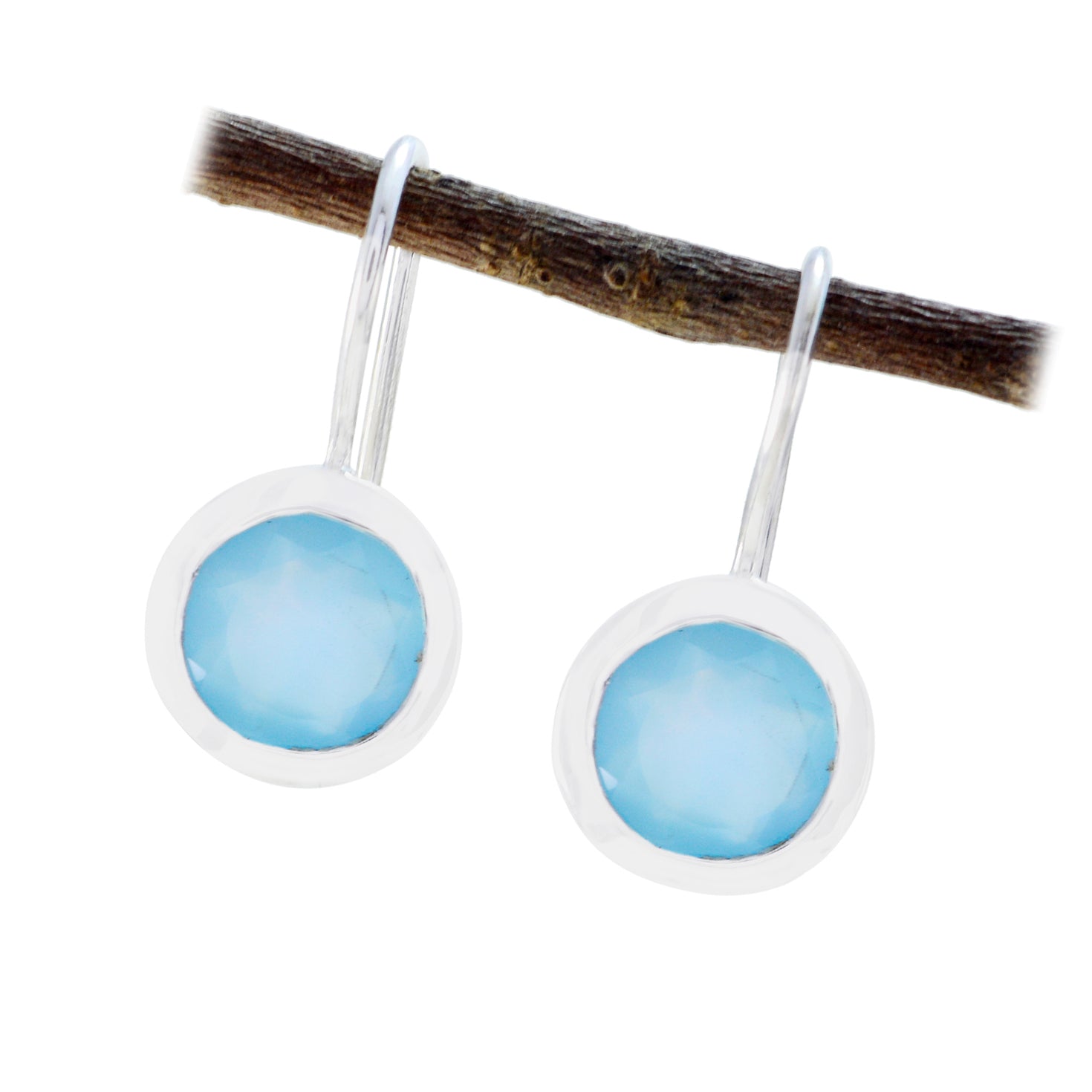 Chalcedony-Egyptian-Aria-Solitaire-Dangle-Blue-Sterling-Silver-Earring