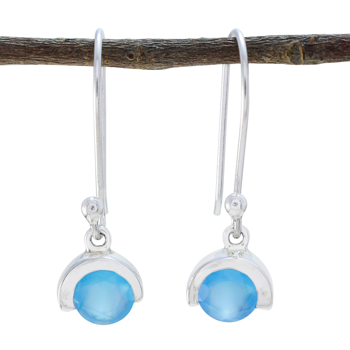 Blue-Chalcedony-Spanish-Aisha-Solitaire-Dangle-Blue-Sterling-Silver-Earring