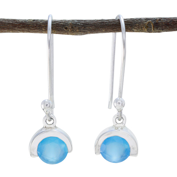 Blue-Chalcedony-Spanish-Aisha-Solitaire-Dangle-Blue-Sterling-Silver-Earring