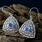 Blue-Chalcedony-Moroccan-Lucia-Solitaire-Dangle-Blue-Silver-Earring