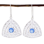 Blue-Chalcedony-Moroccan-Lucia-Solitaire-Dangle-Blue-Silver-Earring