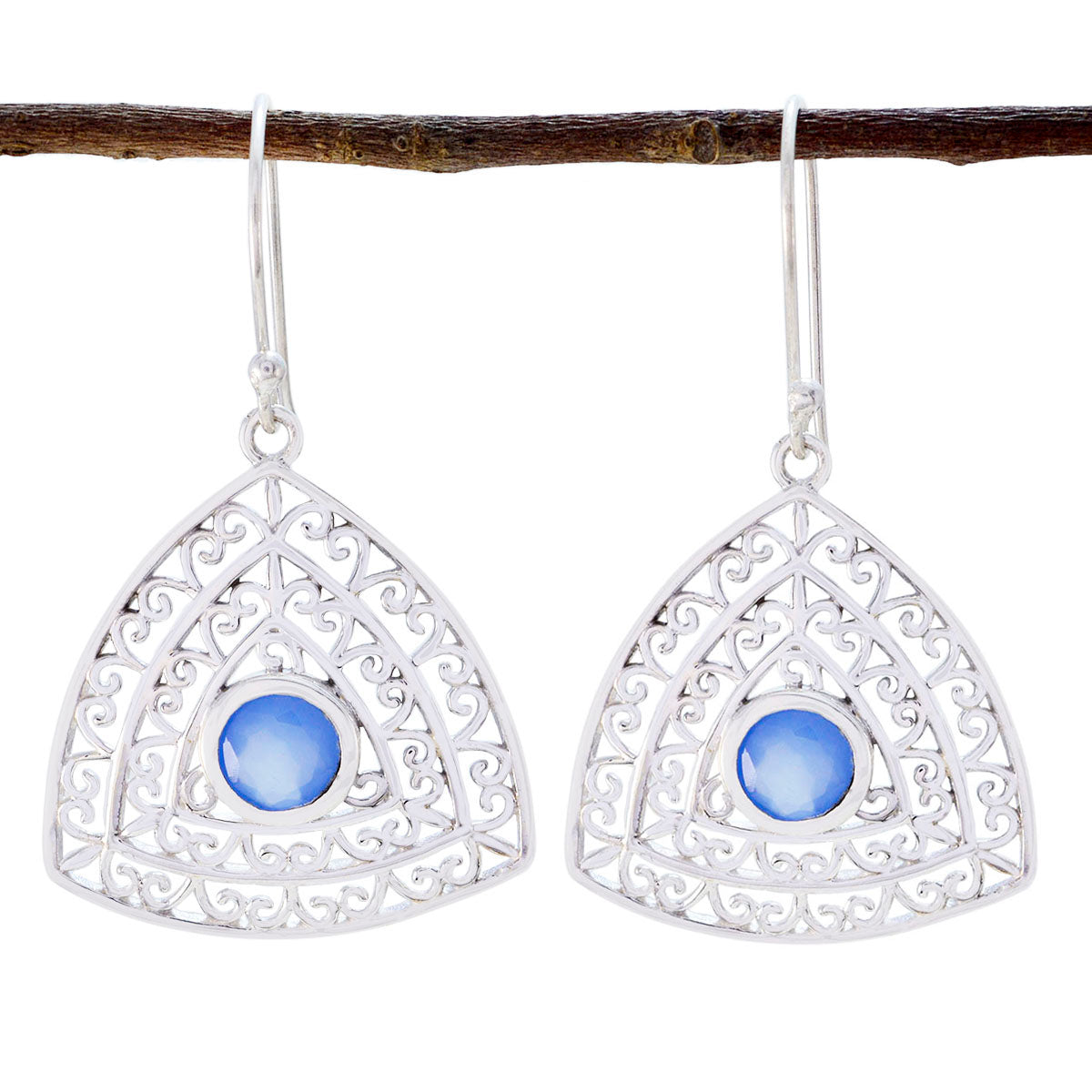 Blue-Chalcedony-Moroccan-Lucia-Solitaire-Dangle-Blue-Silver-Earring