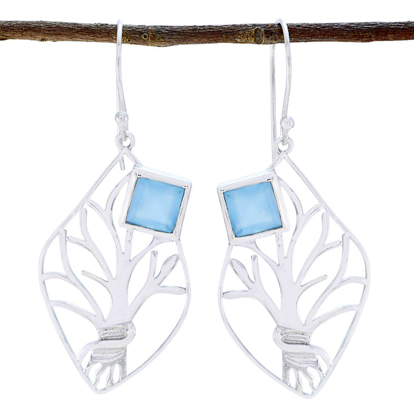 Blue-Chalcedony-Korean-Mariana-Solitaire-Dangle-Blue-92.5-Silver-Earring