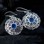 Chalcedony-Italian-Luna-Solitaire-Dangle-Blue-92.5-Silver-Earring