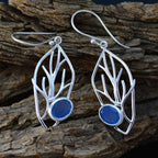 Chalcedony-African-Nora-Solitaire-Dangle-Blue-Sterling-Silver-Earring