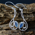 Blue-Chalcedony-Turkish-Milagros-Solitaire-Dangle-Blue-925-Sterling-Silver-Earring