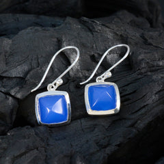 Blue-Chalcedony-Moroccan-Hua-Solitaire-Dangle-Blue-92.5-Silver-Earring