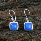 Blue-Chalcedony-Moroccan-Hua-Solitaire-Dangle-Blue-92.5-Silver-Earring