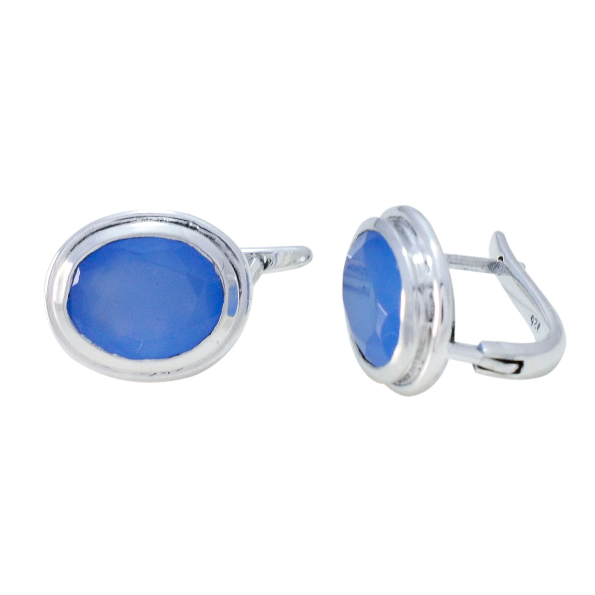 Chalcedony-African-Ying-Solitaire-Stud-Blue-925-Sterling-Silver-Earring