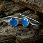 Blue-Chalcedony-French-Rebeca-Solitaire-Dangle-Blue-925-Sterling-Silver-Earring