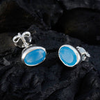 Blue-Chalcedony-American-Camilla-Solitaire-Stud-Blue-92.5-Silver-Earring