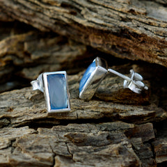 Chalcedony-Mexican-Ivana-Solitaire-Stud-Blue-925-Sterling-Silver-Earring