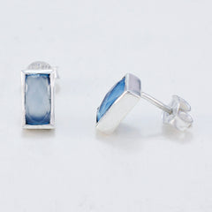 Chalcedony-Mexican-Ivana-Solitaire-Stud-Blue-925-Sterling-Silver-Earring