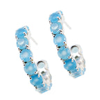 Chalcedony-African-Florencia-multiple-Stud-Blue-925-Silver-Earring