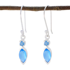 Blue-Chalcedony-Mexican-Lucia-Toi-et-Moi-Dangle-Blue-925-Silver-Earring