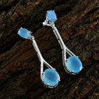 Blue-Chalcedony-American-Jia-Toi-et-Moi-Stud-Blue-Silver-Earring