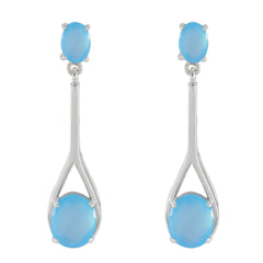 Blue-Chalcedony-American-Jia-Toi-et-Moi-Stud-Blue-Silver-Earring