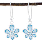 Chalcedony-Mexican-Hye-jin-multiple-Dangle-Blue-Silver-Earring