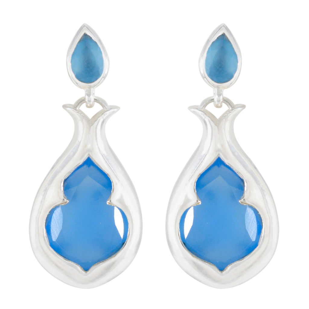 Blue-Chalcedony-Moroccan-Ella-Toi-et-Moi-Stud-Blue-92.5-Silver-Earring