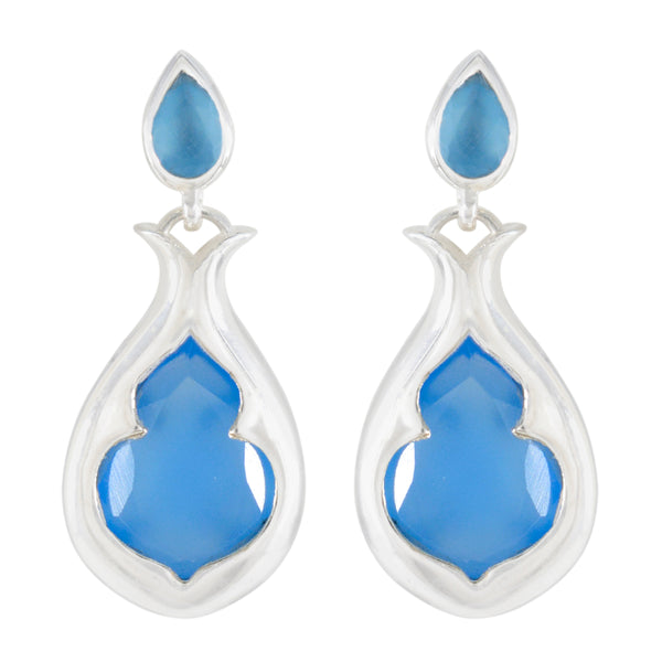 Blue-Chalcedony-Moroccan-Ella-Toi-et-Moi-Stud-Blue-92.5-Silver-Earring