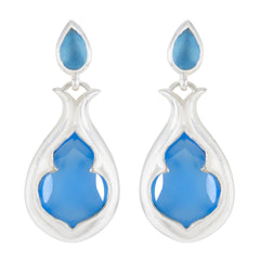 Blue-Chalcedony-Moroccan-Ella-Toi-et-Moi-Stud-Blue-92.5-Silver-Earring