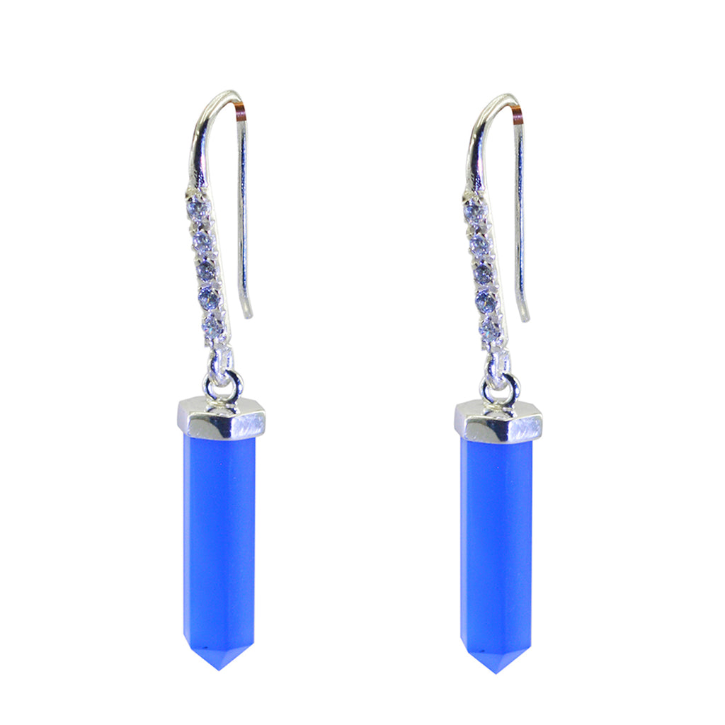 Blue-Chalcedony-African-Rosa-multiple-Dangle-Blue-Silver-Earring