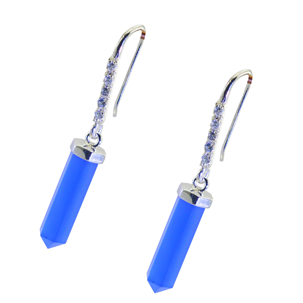 Blue-Chalcedony-African-Rosa-multiple-Dangle-Blue-Silver-Earring