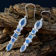 Blue-Chalcedony-Russian-Sara-multiple-Dangle-Blue-925-Silver-Earring