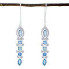 Blue-Chalcedony-Russian-Sara-multiple-Dangle-Blue-925-Silver-Earring