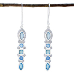 Blue-Chalcedony-Russian-Sara-multiple-Dangle-Blue-925-Silver-Earring